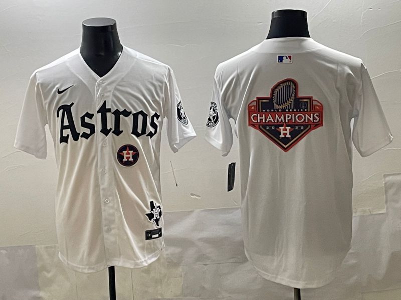 Men 2025 Houston Astros Blank White Five generations Joint Name Nike MLB Jersey style 27
